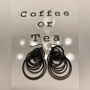 Lia Sophia Voltage Elegant Black Hoop Earrings